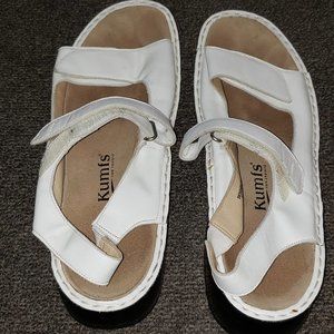 Kumfs White Leather Sandals Size 44